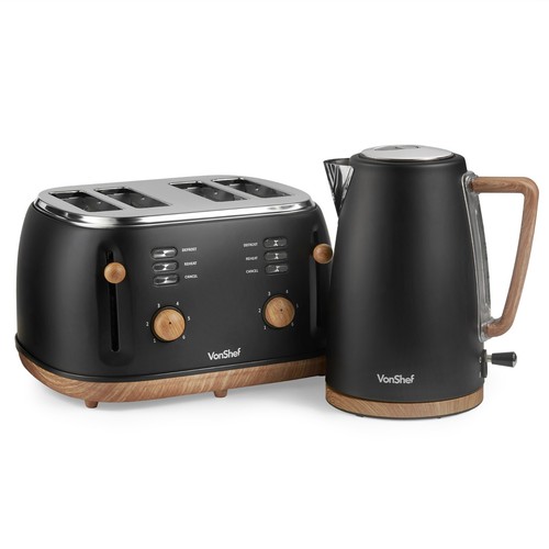 Kettle toaster set black - toaster,