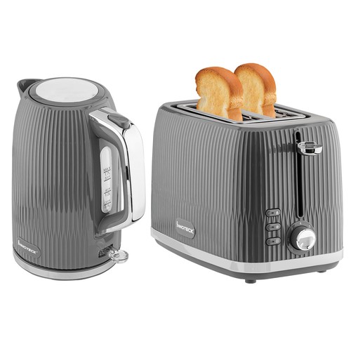 Grey kettle and toaster - kettle,